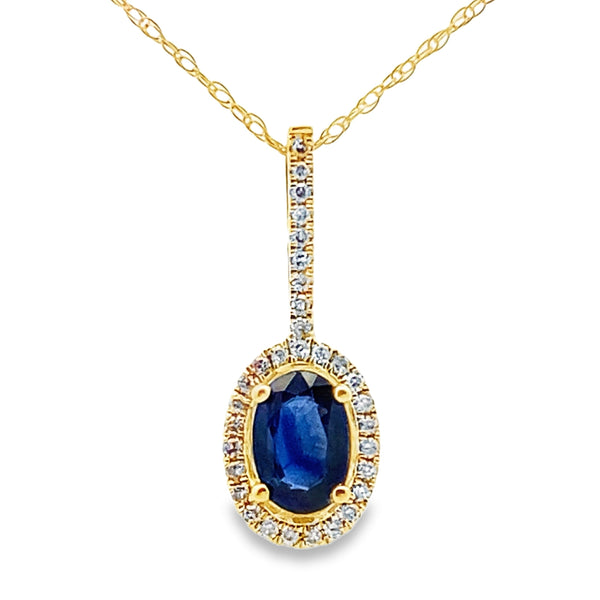 Sapphire Diamond Fashion Pendants 10KT Yellow Gold
