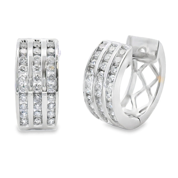 .50ct Diamond Hoop Earrings 14KT White Gold
