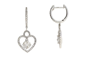 .50ct Diamond Dangle Earrings 14KT White Gold