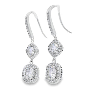8.51ct Moissanite Dangle Earrings Sterling Silver