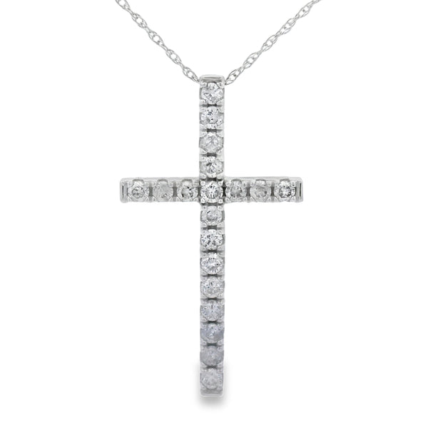 .50ct Diamond Cross Religious Pendant 14KT White Gold