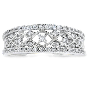 .50ct Diamond Fashion band rings 10KT White Gold