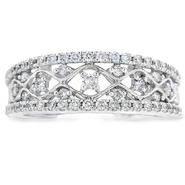 .50ct Diamond Fashion band rings 10KT White Gold