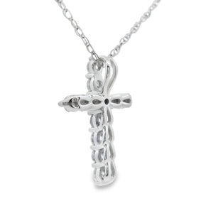 .19ct Diamond Cross Religious Pendant 14KT White Gold