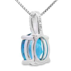 London Blue Topaz Fashion Pendants 10KT White Gold