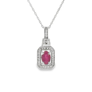 .72ct Ruby Diamond Fashion Pendants 14KT White Gold