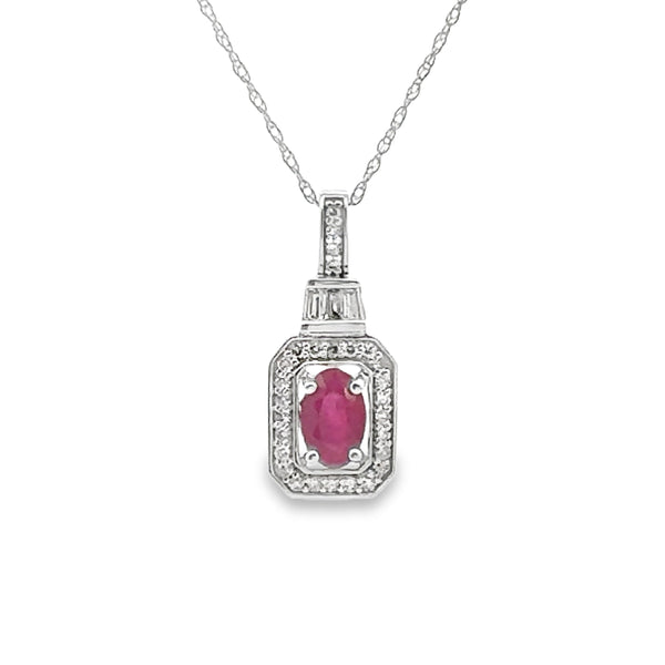 .72ct Ruby Diamond Fashion Pendants 14KT White Gold