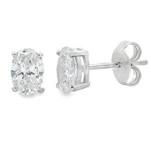 1.00ct Lab Grown Diamond Stud Earrings Sterling Silver