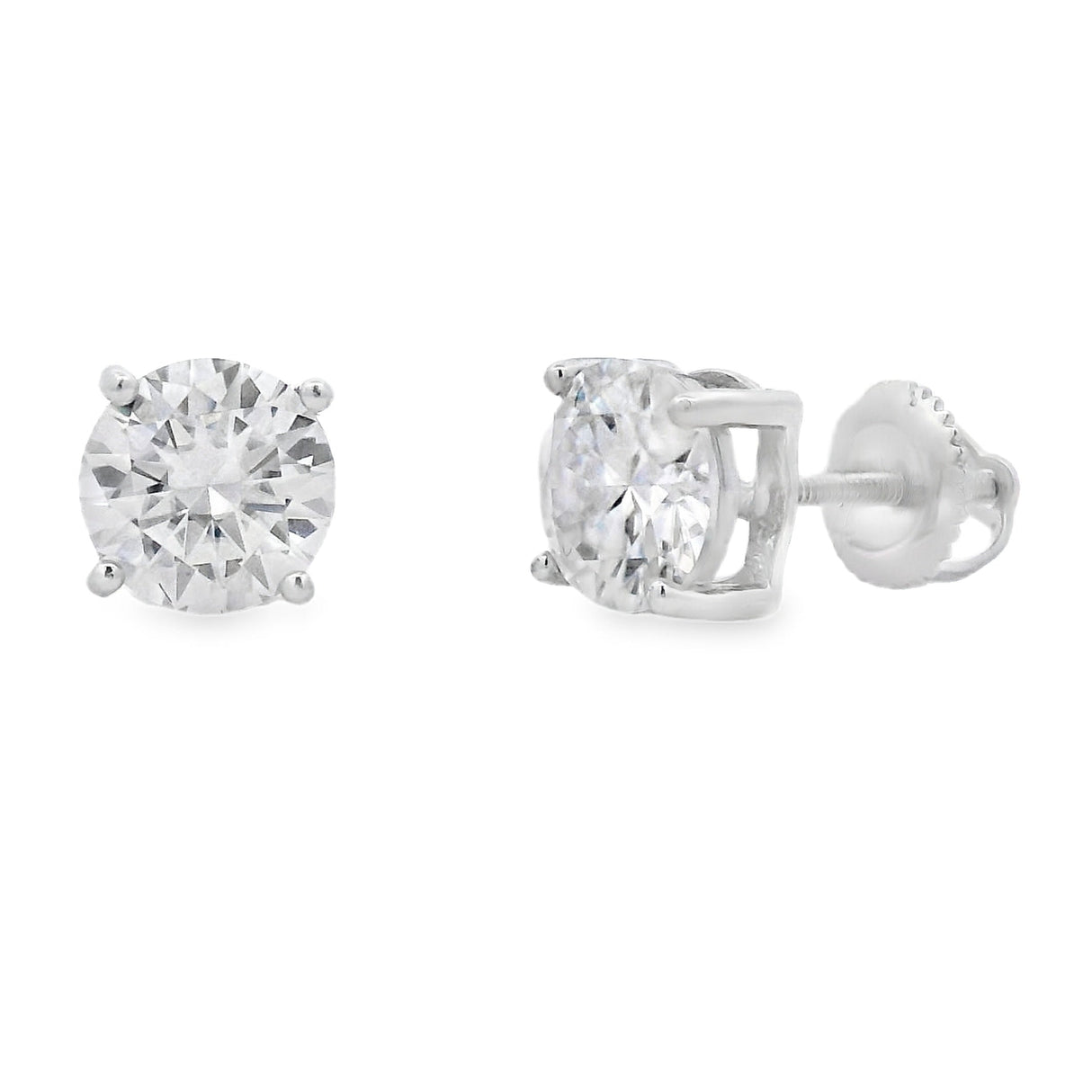 2.40ct Moissanite Stud Earrings Sterling Silver