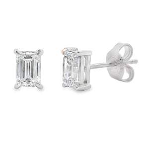 1.00ct Lab Grown Diamond Stud Earrings Sterling Silver