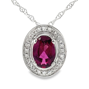 .52ct Garnet Diamond Fashion Pendants 10KT White Gold