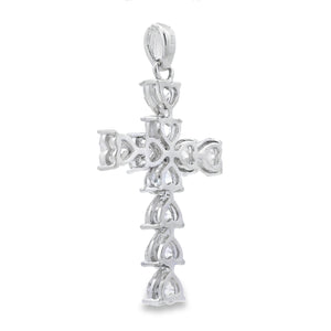 Moissanite Cross Religious Pendant Sterling Silver