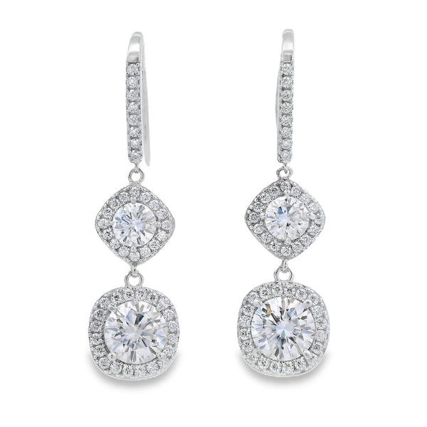 8.51ct Moissanite Dangle Earrings Sterling Silver