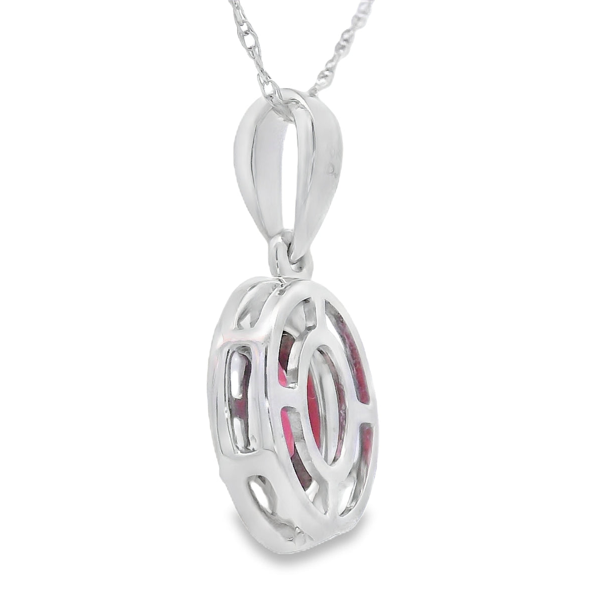 .58ct Garnet Diamond Fashion Pendants 10KT White Gold