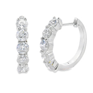 2.00ct Diamond Hoop Earrings 14KT White Gold