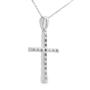 .25ct Diamond Cross Religious Pendant 14KT White Gold