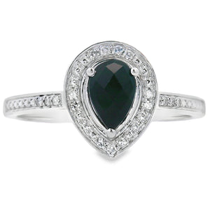 .52ct Onyx Diamond Ring 10KT White Gold