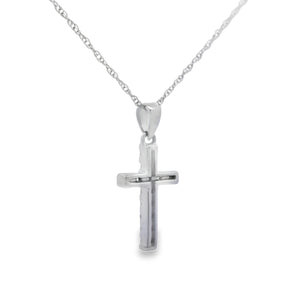 .11ct Diamond Cross Religious Pendant 14KT White Gold