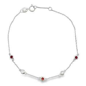 .25ct Ruby Diamond Bracelet 14KT White Gold