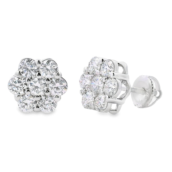 1.87ct Lab Grown Diamond Earrings Sterling Silver