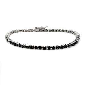 2.27ct Black Diamond Tennis Bracelet Sterling Silver