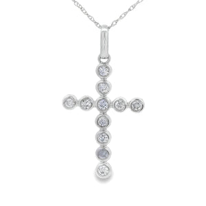 .31ct Diamond Cross Religious Pendant 14KT White Gold