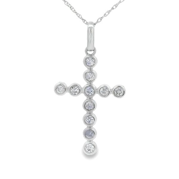 .31ct Diamond Cross Religious Pendant 14KT White Gold