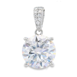 4.00ct Moissanite Pendant Sterling Silver
