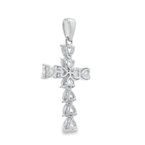 Moissanite Cross Religious Pendant Sterling Silver