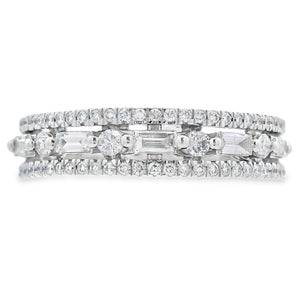 .50ct Diamond Fashion band rings 14KT White Gold