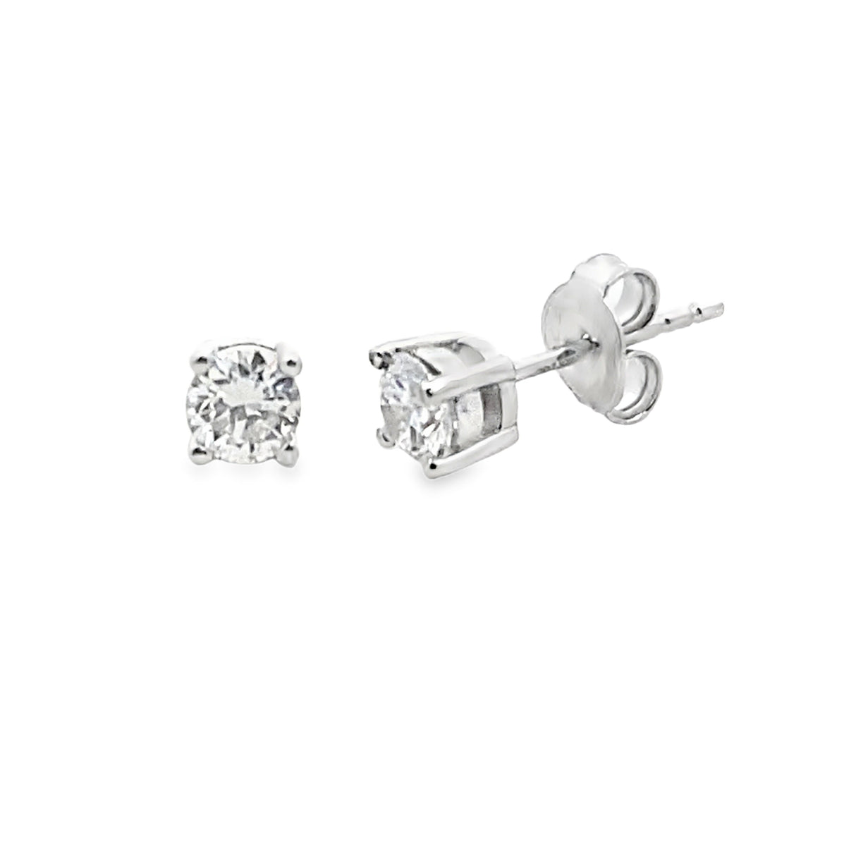 .50ct Lab Grown Diamond Stud Earrings Sterling Silver