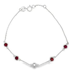 .71ct Ruby Diamond Bracelet 14KT White Gold