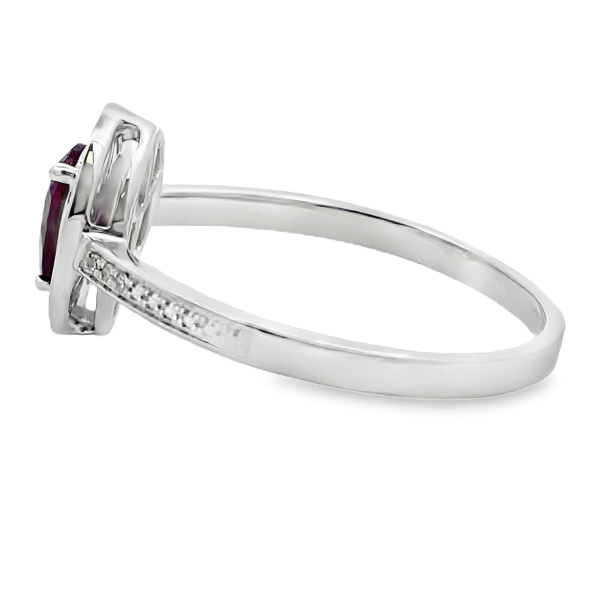 .56ct Garnet Diamond Ring 10KT White Gold