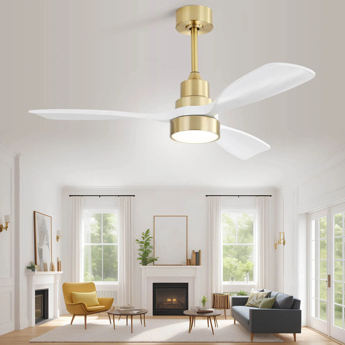 Indoor Ceiling Fan with Dimmable LED Light and 6-Speed Remote - view 7