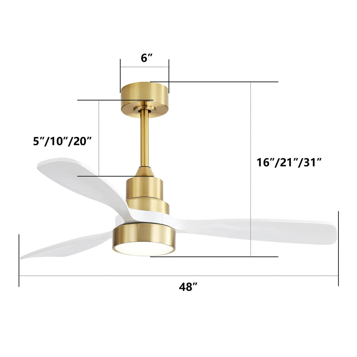 Indoor Ceiling Fan with Dimmable LED Light and 6-Speed Remote - view 3