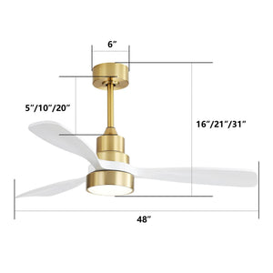 Indoor Ceiling Fan with Dimmable LED Light and 6-Speed Remote - view 3