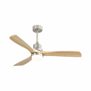 Indoor Ceiling Fan with Dimmable LED Light and 6-Speed Remote in Light Brown - view 2