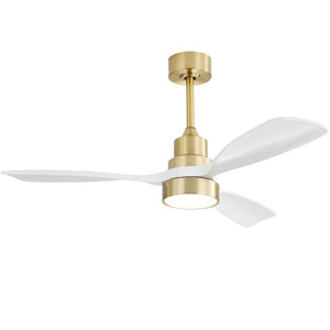 Indoor Ceiling Fan with Dimmable LED Light and 6-Speed Remote in White