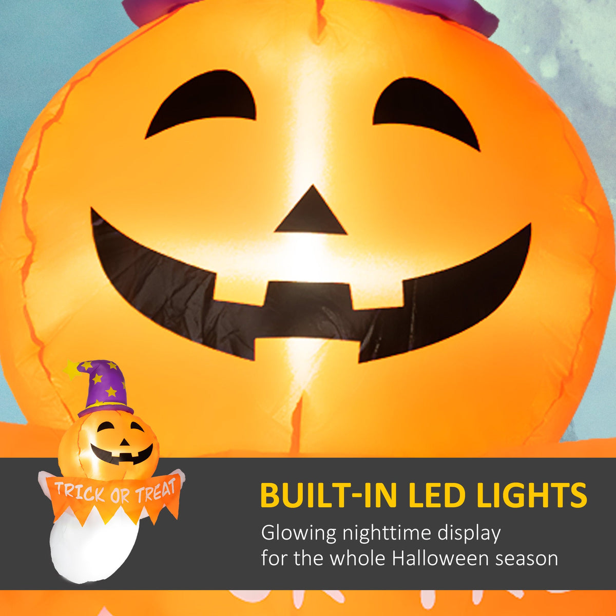Inflatable Halloween Ghost Window Sticker with LED Lights - view 6