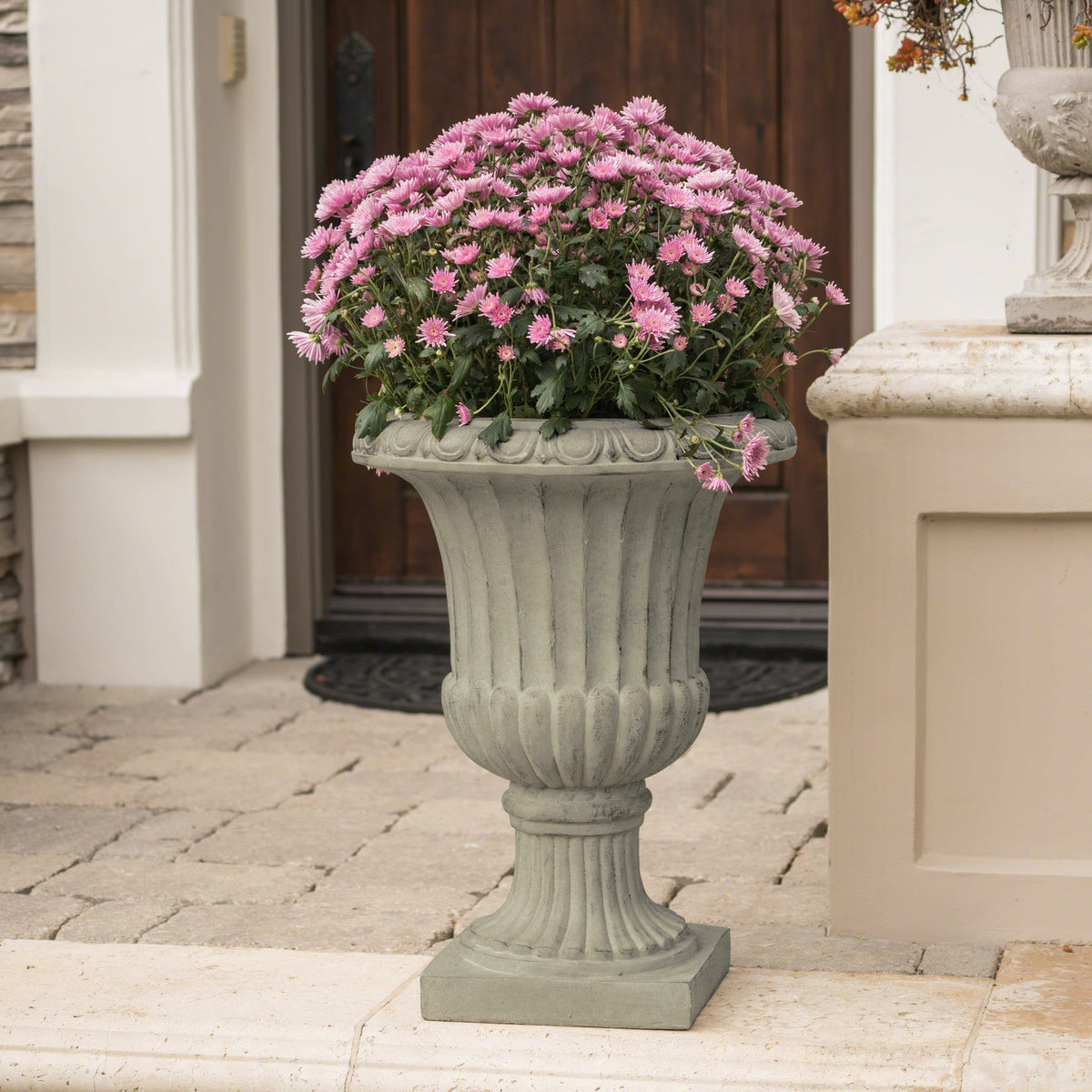 Italian Urn Antique Green Planter with Classic Urn Style