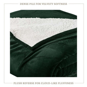 Velvet Plush Sherpa Bed Blanket by Great Bay Home