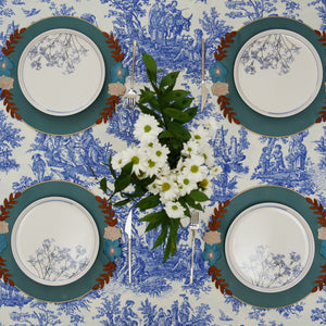 Jasmine Blue Round Faux Leather Placemat