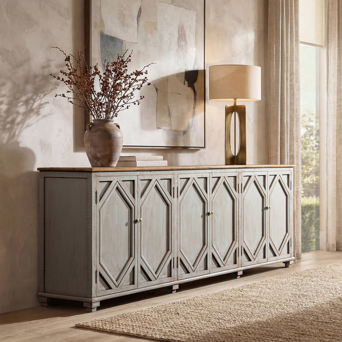Jennifer Taylor Home Colette 106" Extra Wide 6-Door Cabinet Sideboard with Reclaimed Pine