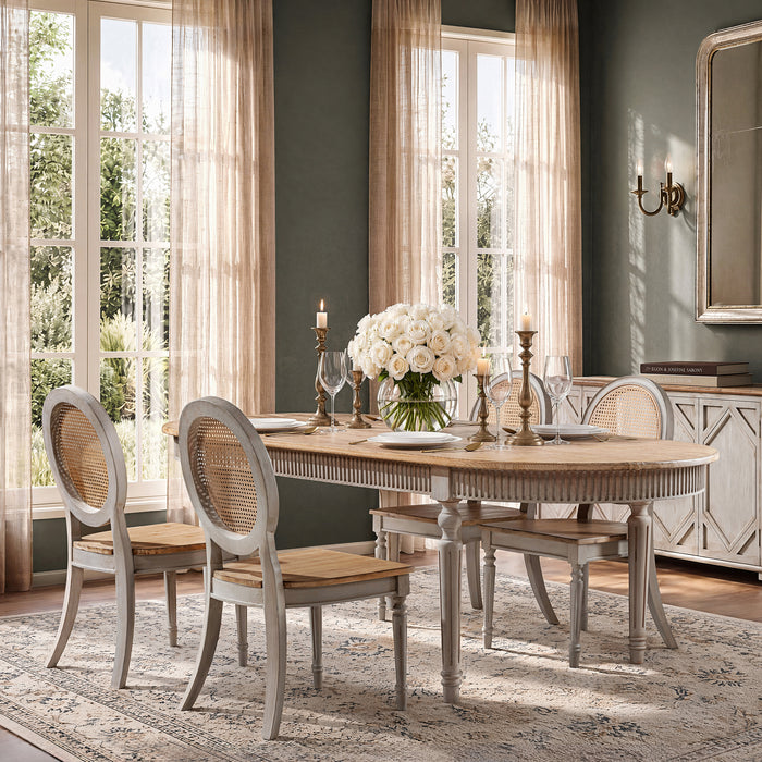 Jennifer Taylor Home Colette 94" Reclaimed Wood Oval Dining Table with Turned Legs