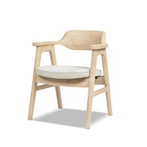 Jennifer Taylor Home Curved Reclaimed Pine Dining Arm Chair with Barrel Back - view 2
