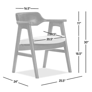 Jennifer Taylor Home Curved Reclaimed Pine Dining Arm Chair with Barrel Back - view 4