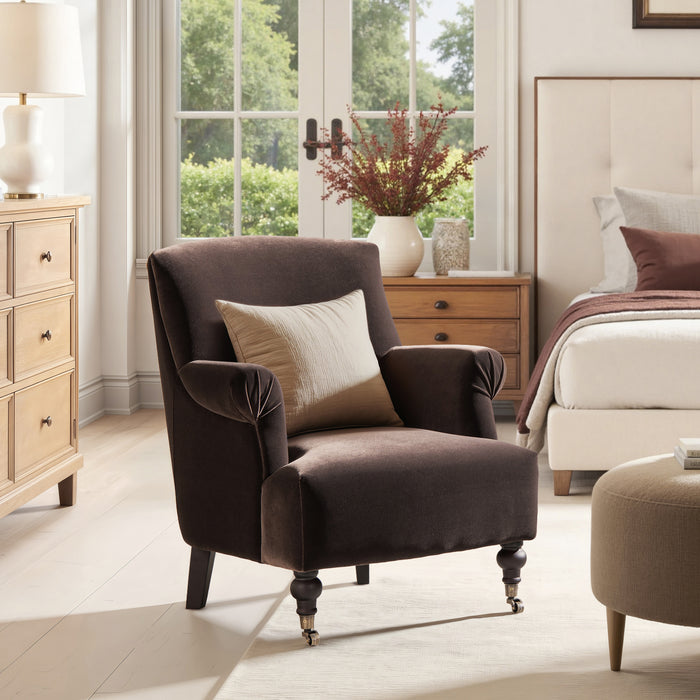 Jennifer Taylor Home Eloise 30" Pleated Sock Arm Accent Armchair with Turned Wood Legs