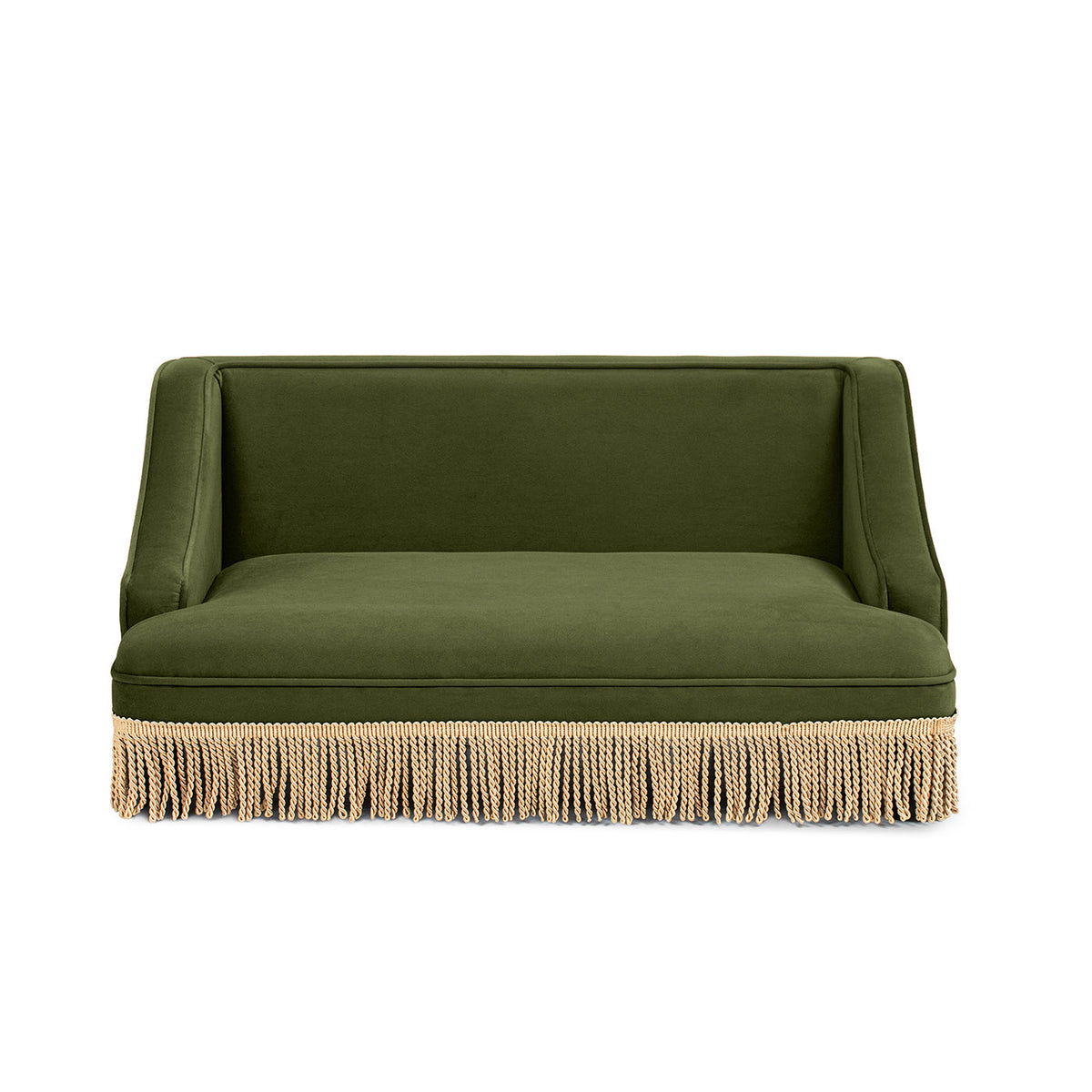 Jennifer Taylor Home Olive Green Velvet Princess Pet Bed Sofa with Fringe Skirt - view 5