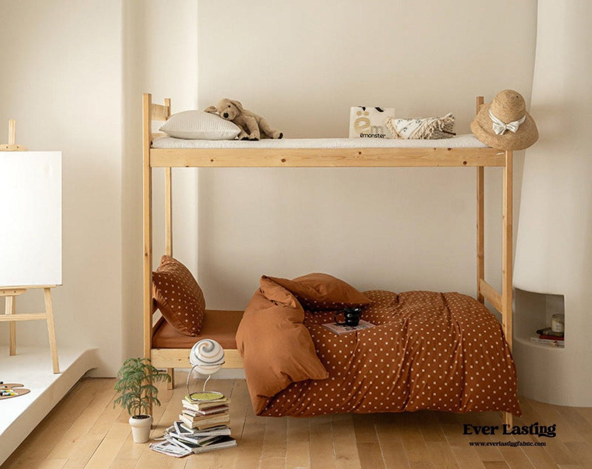 Jersey Knit Boho Twin Dorm Bedding Set / Beige Nude