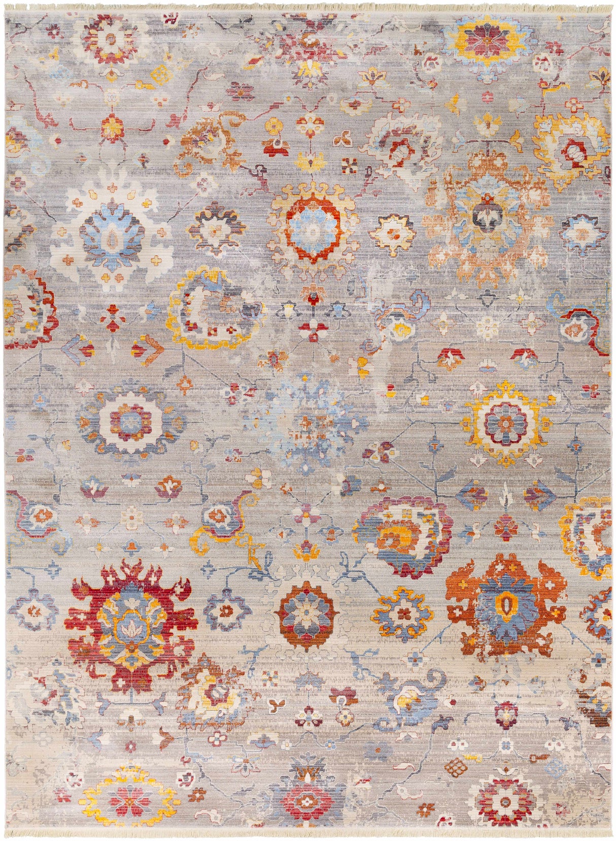 Jetson Floral Rug with Fringes - Clearance